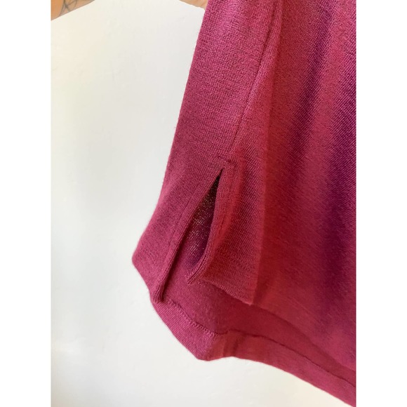 GAP Women's Maroon Cowl Neck Quarter Sleeve Hi-Low Hem Pullover Top size S - Picture 7 of 8